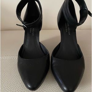 Sole Society, like new, leather, sexy ankle strap wedge heel